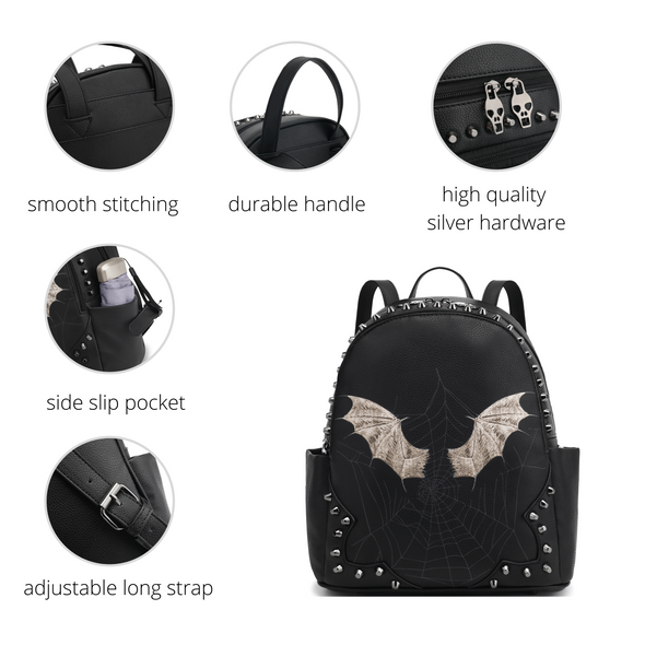 Scarleton Studded Bat Wing Fashion Backpack H209301A