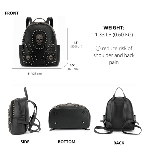 Studded Skull Fashion Backpack H141701B