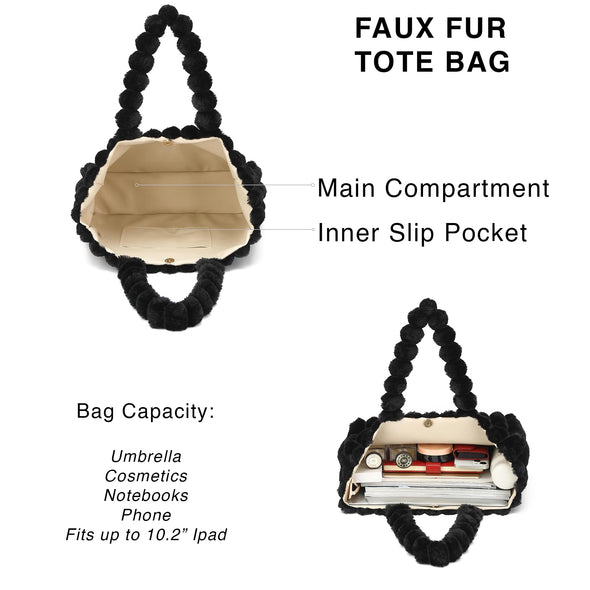 Scarleton Furry Tote Bag H2150