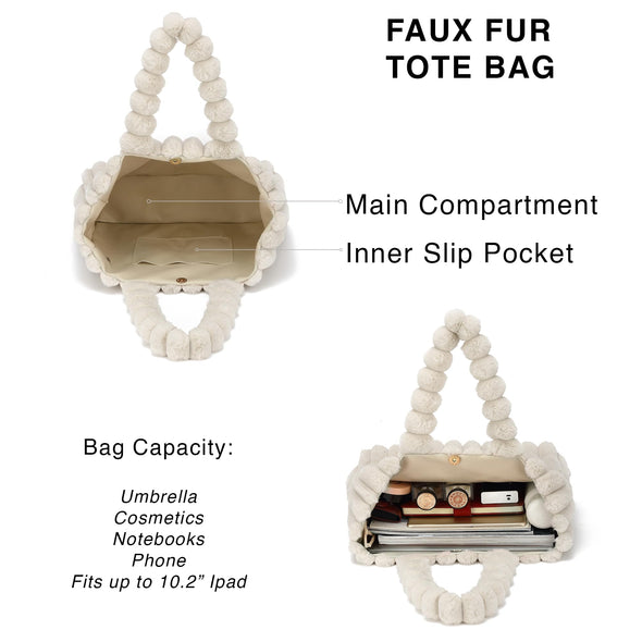 Scarleton Furry Tote Bag H2150