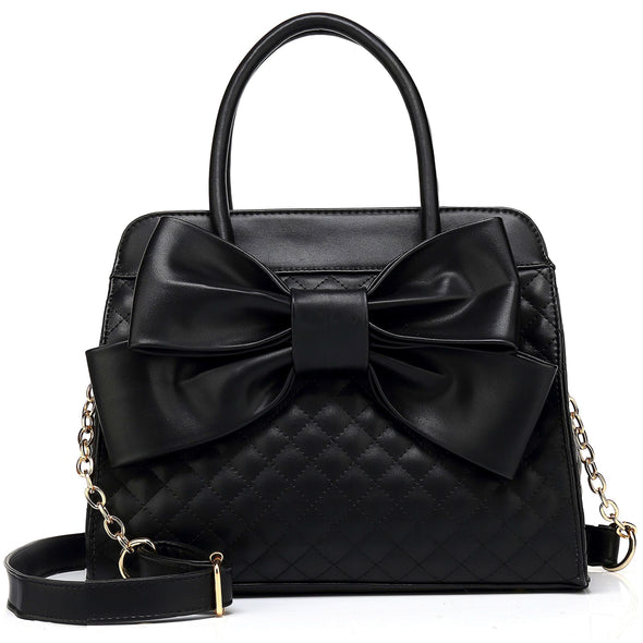 Quilted Bow Satchel H1048
