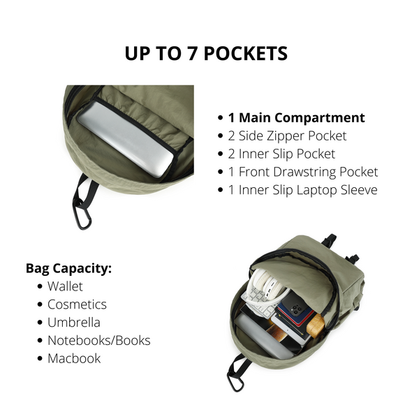 Drawstring Multi Pocket Fashion Travel Bag H2119