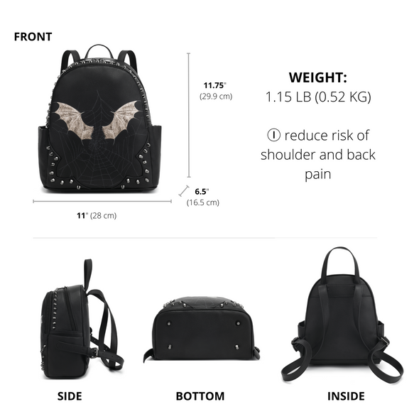 Scarleton Studded Bat Wing Fashion Backpack H209301A