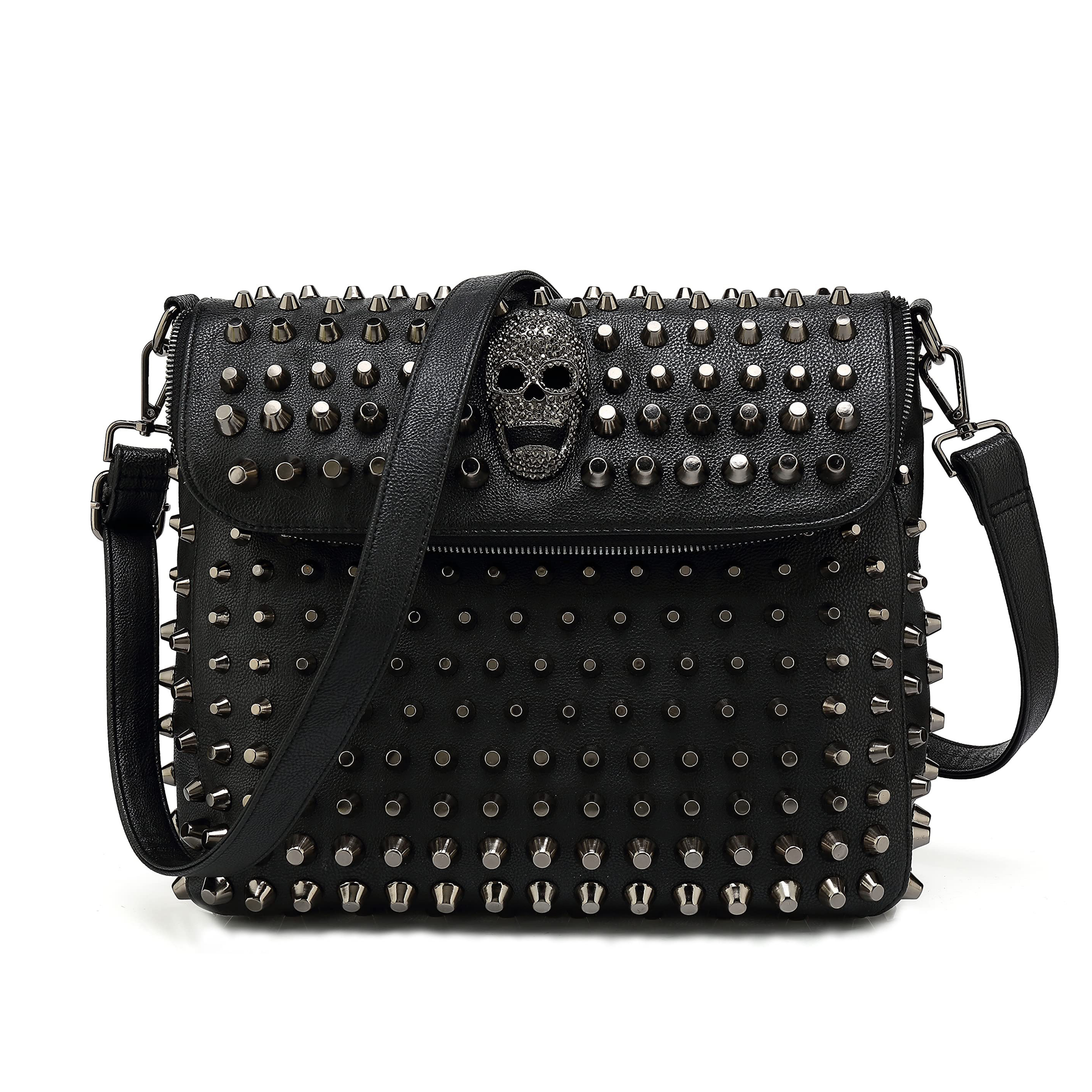 Hammitt VIP Satchel Gunmetal Studded Leather Shoulder Bag | Dillard's