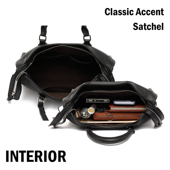 Classic Accent Studded Satchel H2073